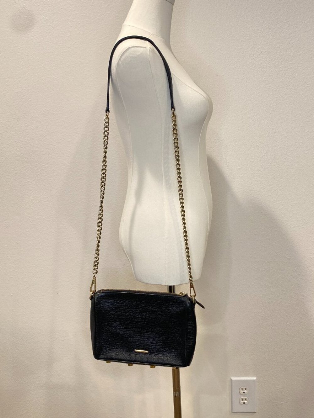 Rebecca Minkoff Avery Black Pebbled Leather Crossbody Clutch